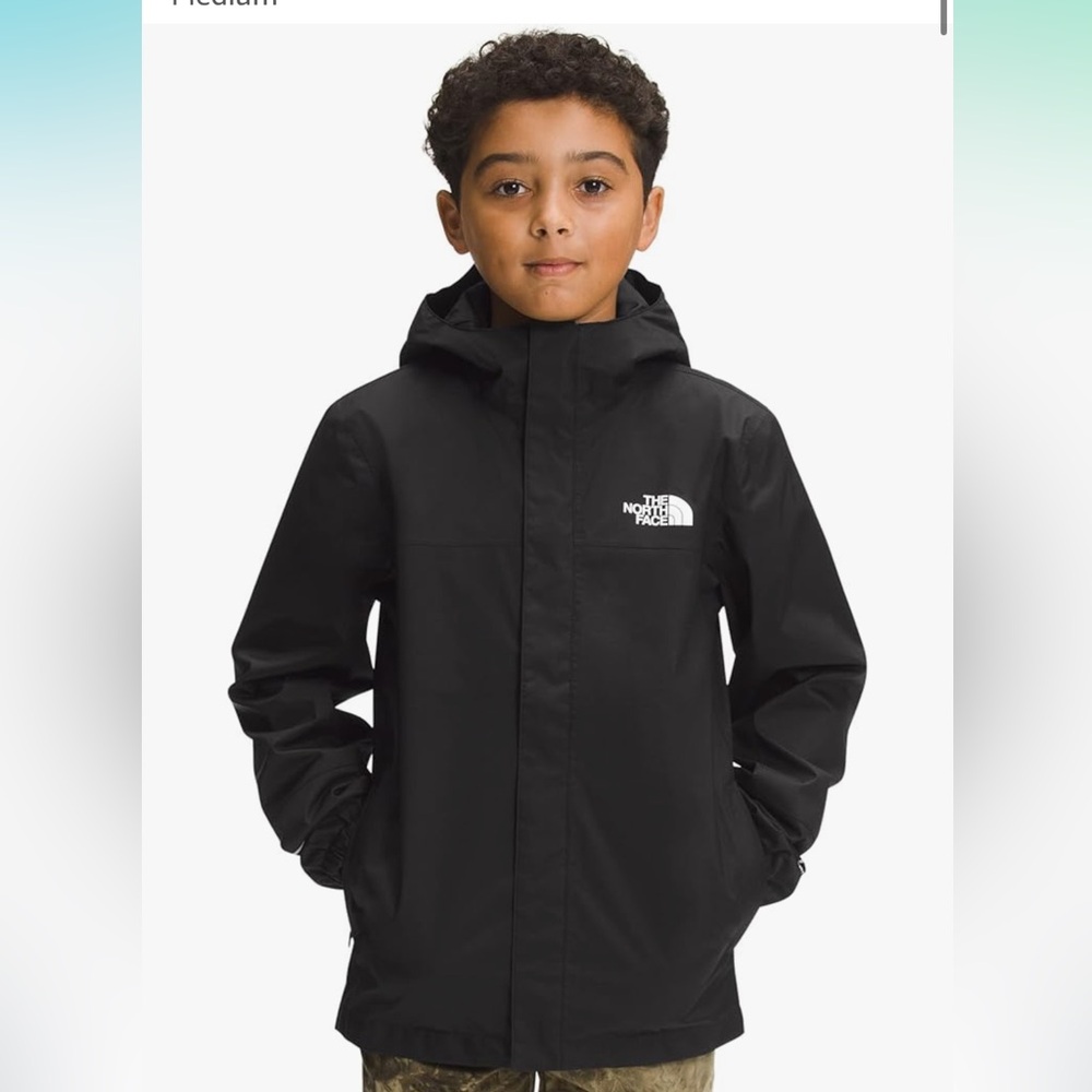 The North Face Boys' Antora Rain Jacket, TNF Black, Medium ☔️